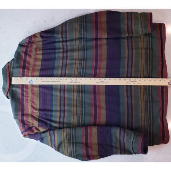 L.L. BEAN Fleece Lined Traditional Fit Sriped Flannel Shirt Shacket Men's Large - Picture 10 of 11